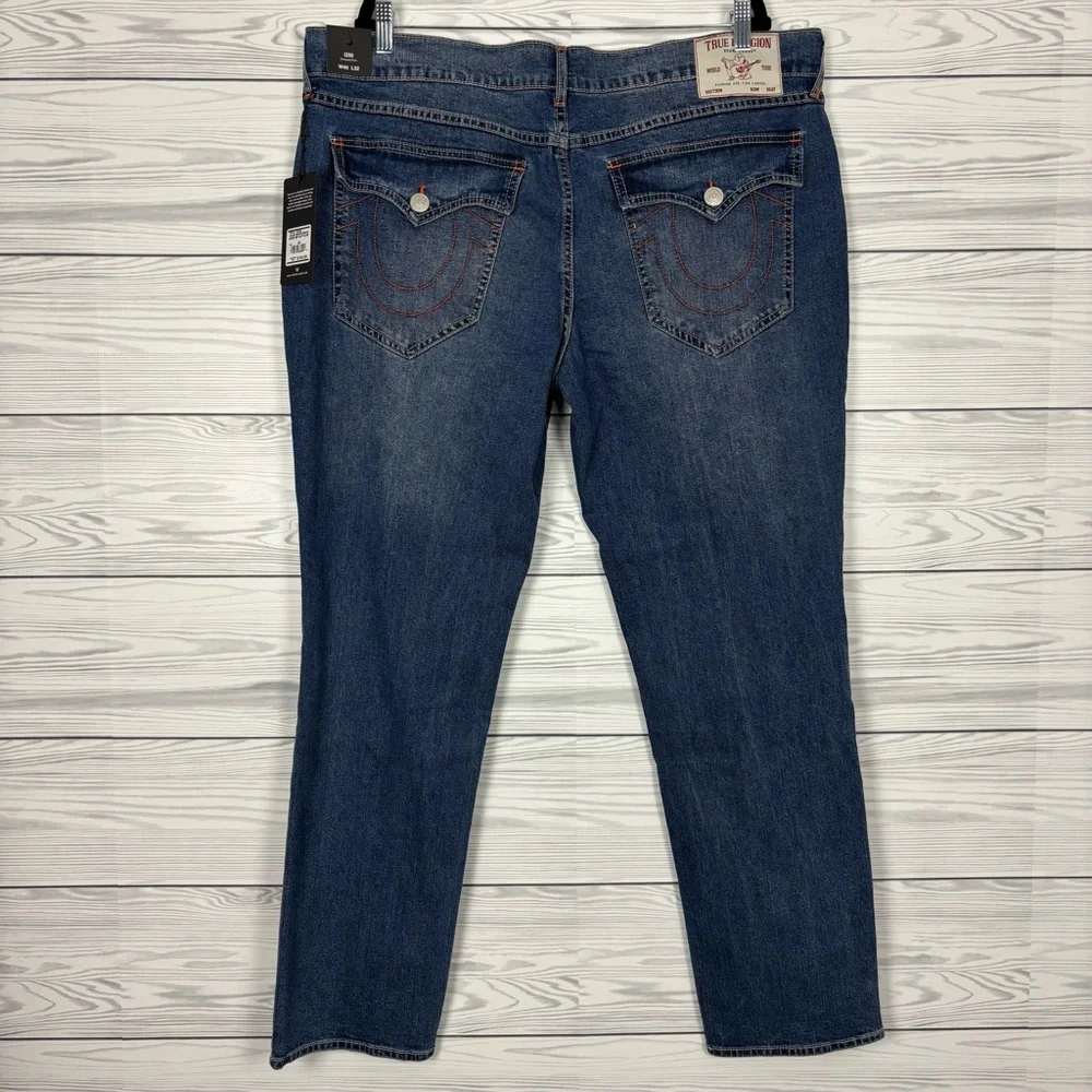 True Religion Geno Relaxed Slim Flap Jeans Size 40X32 NWT